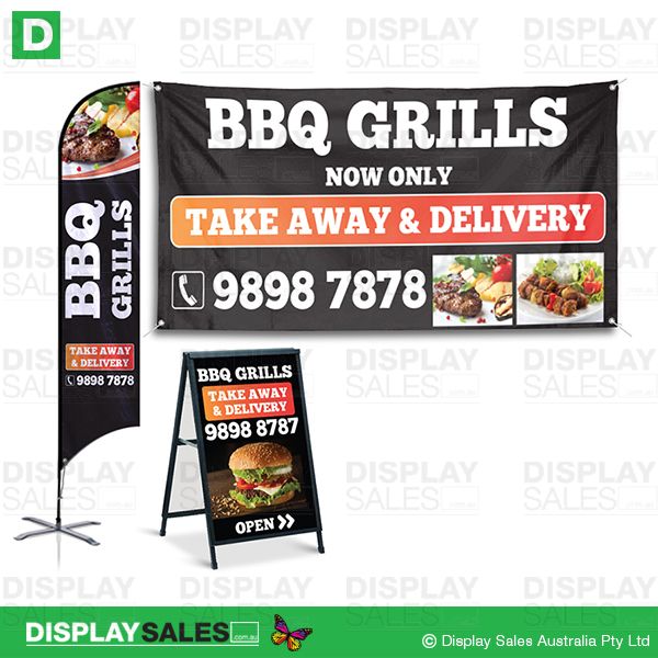 TAKE AWAY BBQ sign Package deal