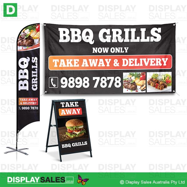 TAKE AWAY BBQ sign Package deal
