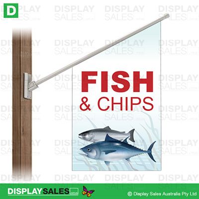 Point-sign flag -  "FISH & CHIPS"