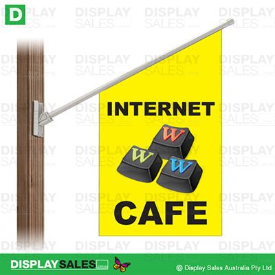 Point-sign flag -  "INTERNET CAFE"