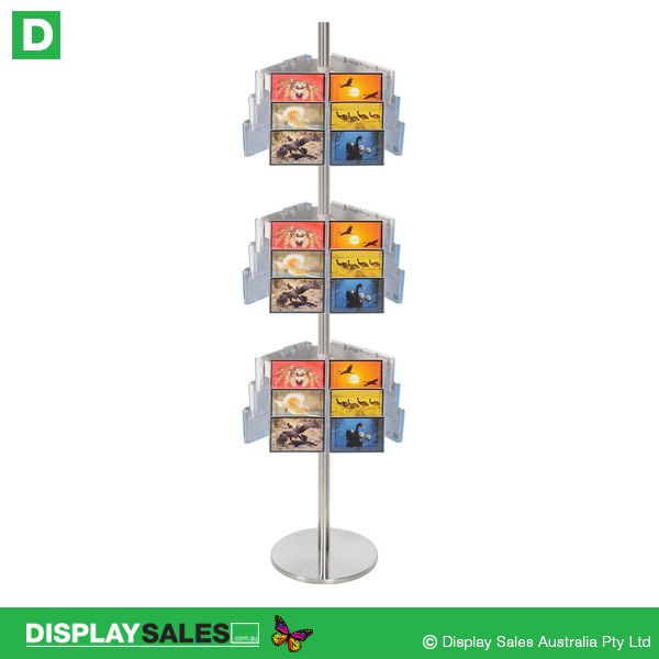 Stainless Steel Carousel, Holds 54 X Postcards (Landscape)