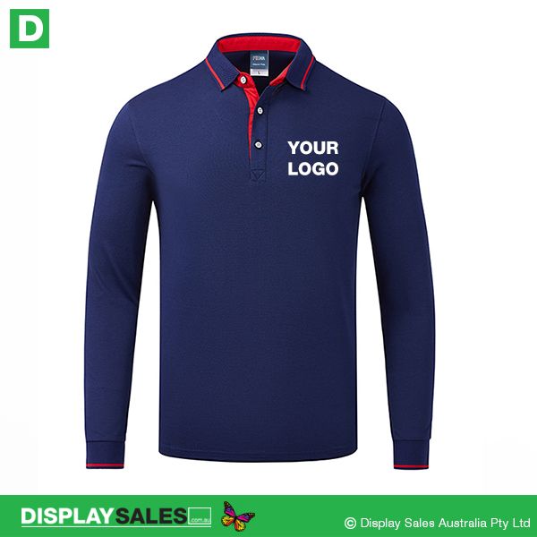 Custom Printed Long Sleeve Polo Shirts