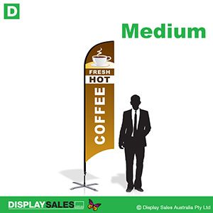 Feather Stock Flag Medium - "COFFEE"