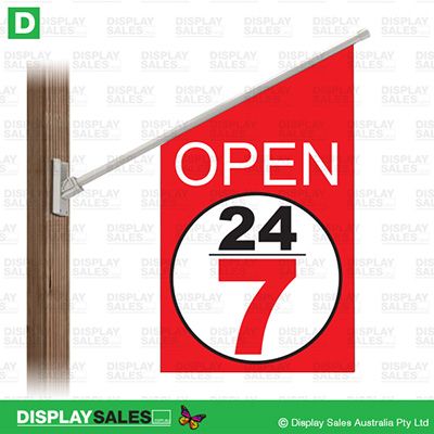 Point-sign flag -  "OPEN-24-7"