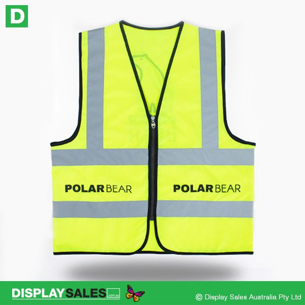 Custom Printed Fluorescent Safety Vest With Zipper Closure