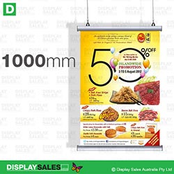 1000mm Poster Size Hanging Rail System - Clip Open (Poster size W:1000mm )
