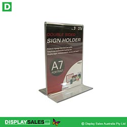 A7 Size T-Shape Sign Holder Double Sided, Portrait - 46711