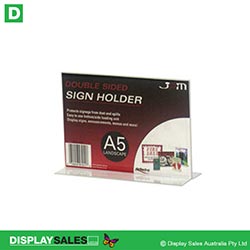 A5 Size T-Shape Sign Holder Double Sided, Landscape - 47911