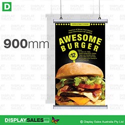 900mm Poster Size Hanging Rail System - Clip Open (Poster size W:900mm)