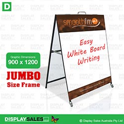 Colourbond A-Frame 900mm X 1200mm With Whiteboard application, Full color Header & Footer (Double Sided)