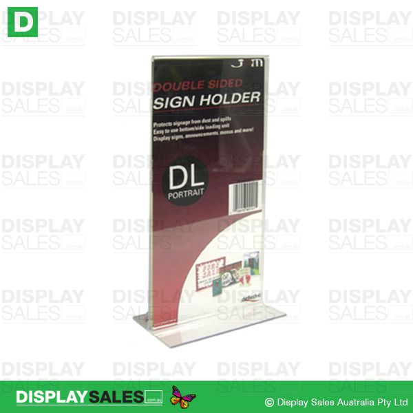 DL Size T-Shape Sign Holder Double Sided, Portrait - 45101
