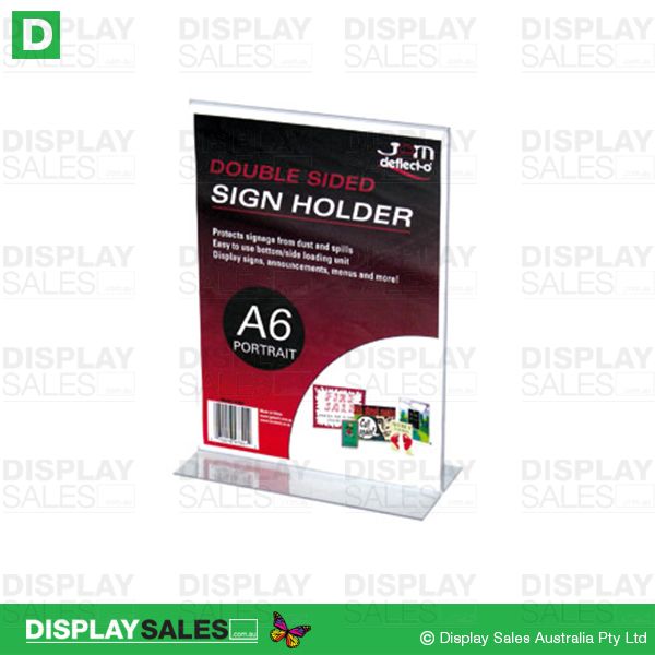 A6 Size T-Shape Sign Holder Double Sided, Portrait - 69001