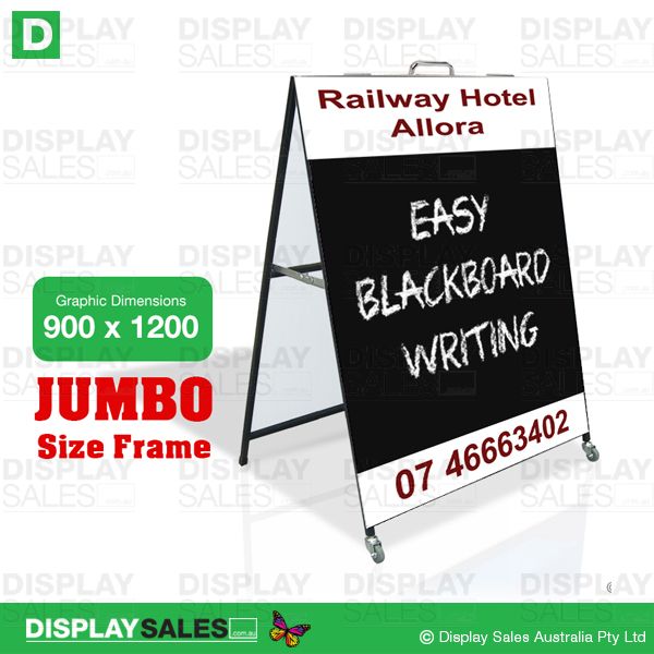 Colourbond A-Frame 900mm X 1200mm With Blackboard application, Full color Header & Footer (Double Sided)