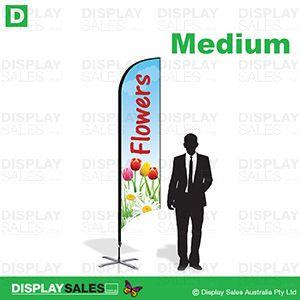 Feather Stock Flag Medium - "FLOWERS"