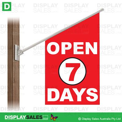 Point-sign flag -  "OPEN-7-DAYS"
