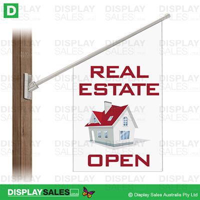 Point-sign flag -  "REAL ESTATE OPEN"