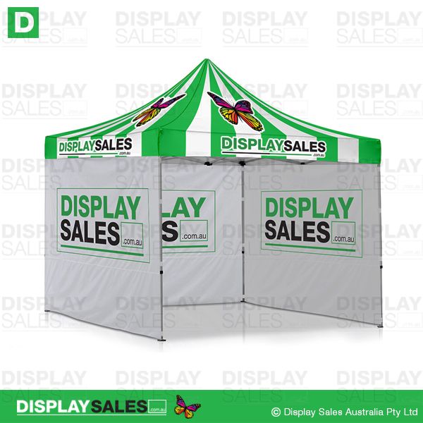 Folding Marquee 3x3 System with Full Color Branded Roof & 3 x Printed Walls