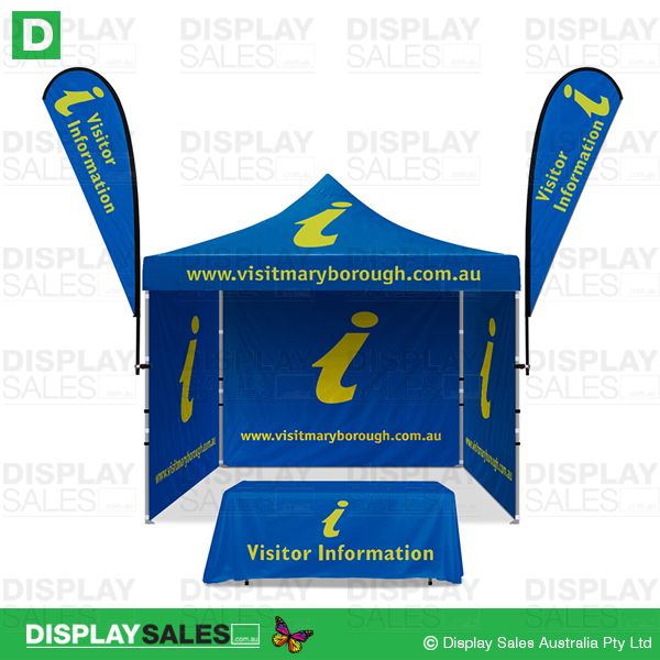 Custom Printed (3 X 3) Marquee + 2 x Teardrop Flags + Table Cloth Package