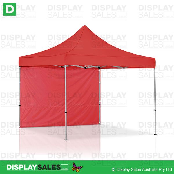 Folding Marquee - 3m x 3m System With Red Roof + 1 Wall