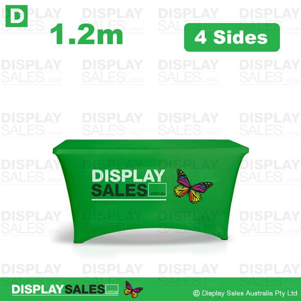 4ft Stretch & Fitted 4 Sided Table Cloth - Full Colour Printed (Custom Printed)