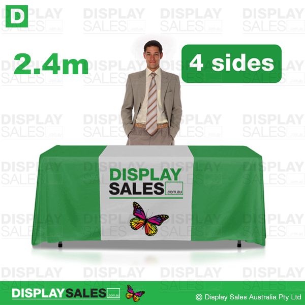 8ft Deluxe 4 Sided Table Cloth - Full Colour Printed (Custom Printed)