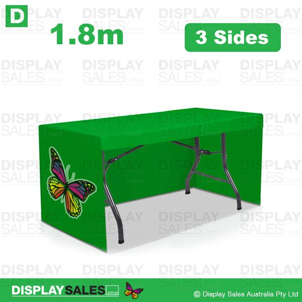 6ft Fitted 3 Sided Table Cloth - Full Colour Printed (Custom Printed)