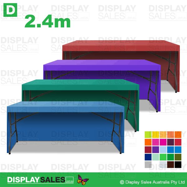 8ft Fitted 3 sided Table Cloth - Blank (No Print), One Colour