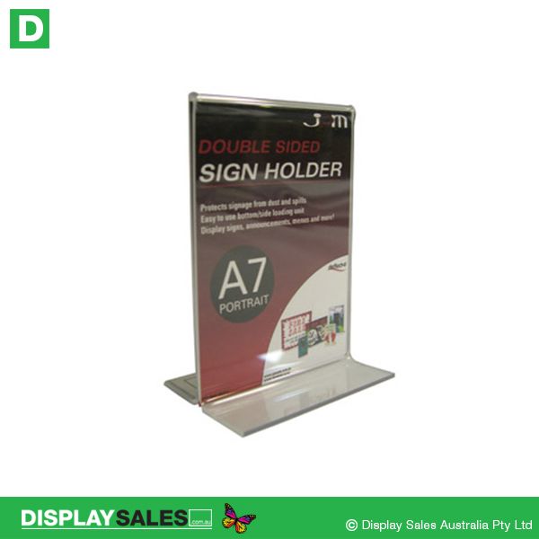 A7 Size T-Shape Sign Holder Double Sided, Portrait - 46711
