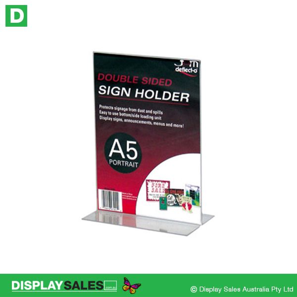 A5 Size T-Shape Sign Holder Double Sided, Portrait - 47901