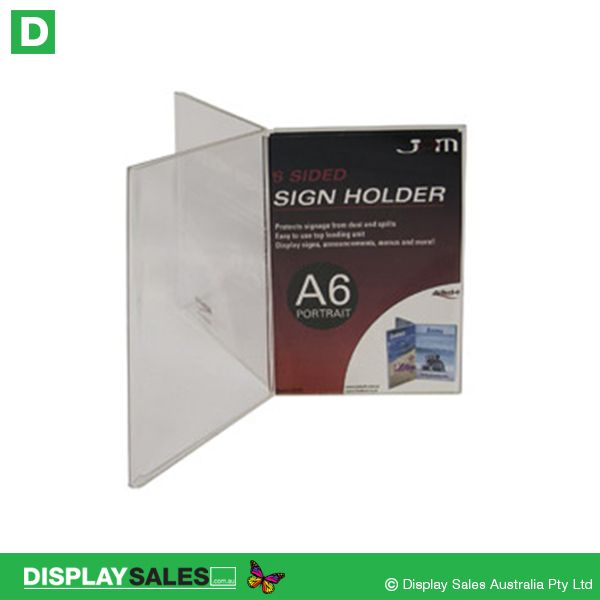 A6 Size Star Style 6 Sided Sign Holder, Portrait - 60701