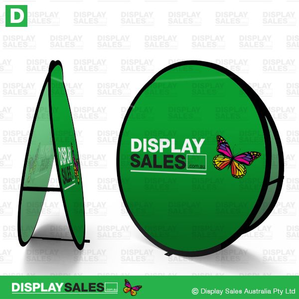 Round Popup A-Frame, Including Full Color Print (Double Sided)