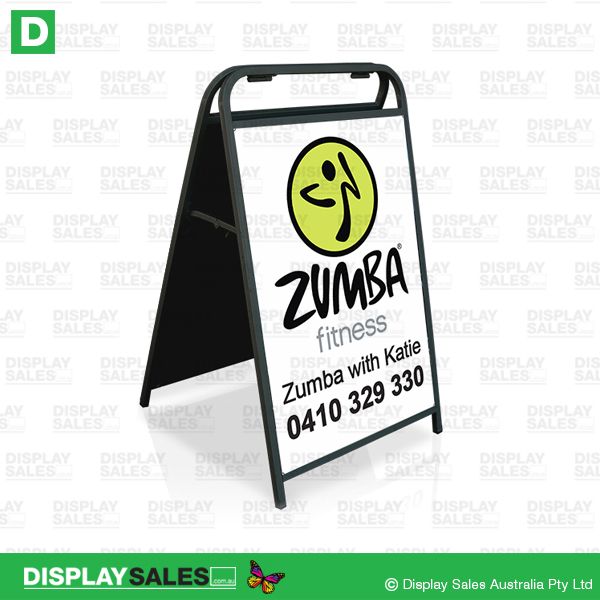 Steel A-Frame Sign (Black) Including 600mm X 900mm Full Color Print (Double Sided)