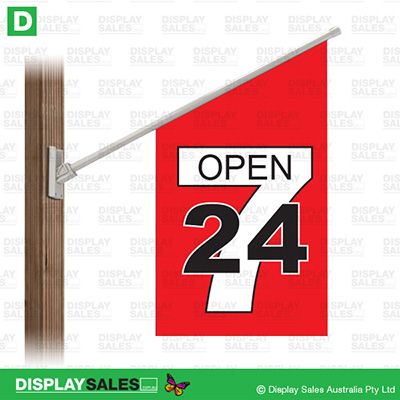 Point-sign flag -  "OPEN-24-7"