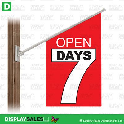 Point-sign flag -  "OPEN-7-DAYS"