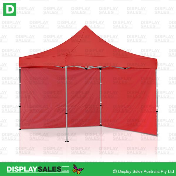 Folding Marquee - 3m x 3m System With Red Roof + 2 Walls