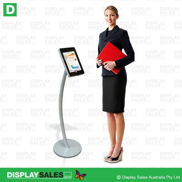 iPad Kiosk stand - Wave (Lockable, floor stand, Curved, white)
