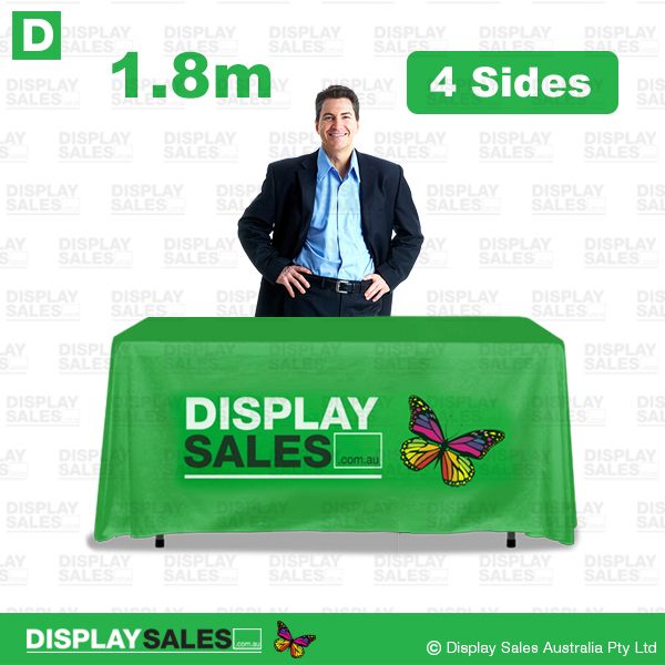 6ft Deluxe 4 Sided Table Cloth - Full Colour Printed (Custom Printed)