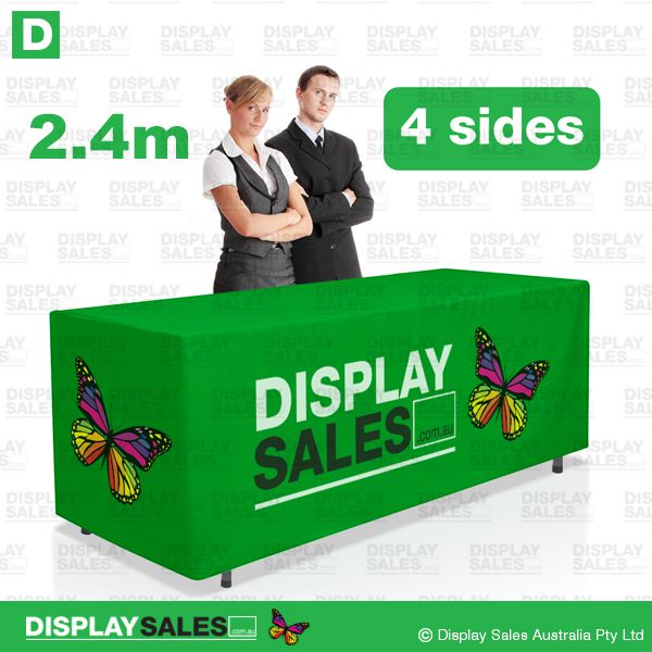 8ft Fitted 4 Sided Table Cloth - Full Colour Printed (Custom Printed)