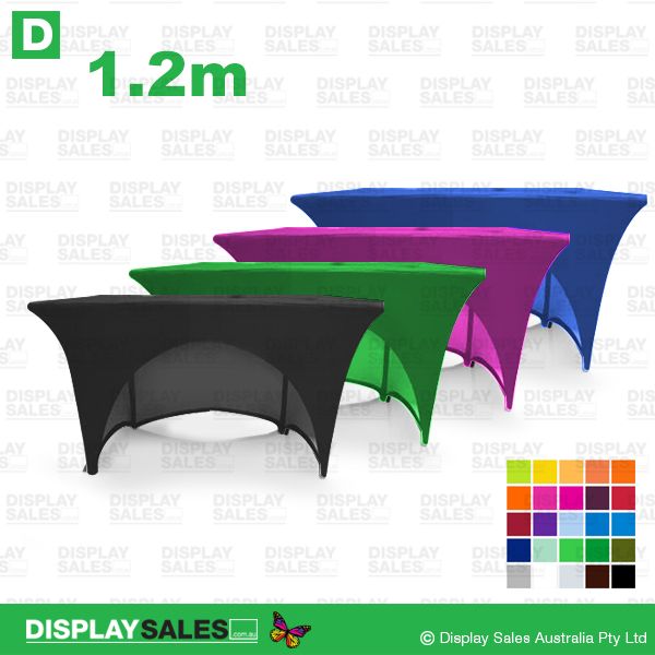 4ft Stretch & Fitted 3 sided Table Cloth - Blank (No Print), One Colour