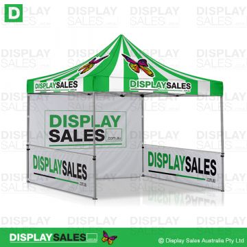 Folding Marquee 3 x 3 System with Full Color Branded Roof, 1 x Back Wall & 2 x Half Walls