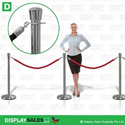 Crowd Control Barrier - Stainless Steel Pole (Rope System)