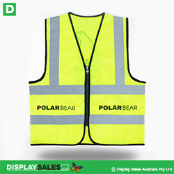 Custom Printed Fluorescent Safety Vest With Zipper Closure