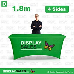 6ft Stretch & Fitted 4 Sided Table Cloth - Full Colour Printed (Custom Printed)